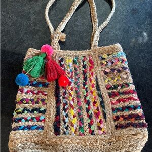 Colorful Woven Tote Bag